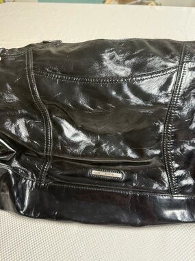 Nine West Black Patent Leather Tote with Interior Zipper Pocket